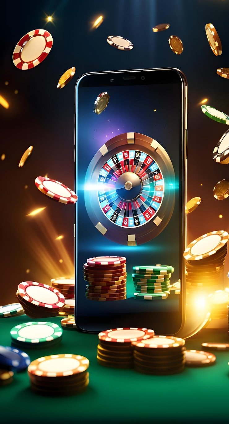 Tampilan roulette dengan roda berputar